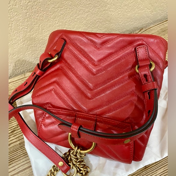 Like New Authentic Gucci Marmont Mini Backpack Red - Picture 3 of 16